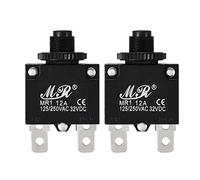 Sourcingmap 2Pcs Thermal Overload Protector AC 125/250V 12A Push Button Reset Circuit Breaker