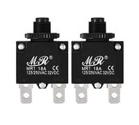 Sourcingmap 2Pcs Thermal Overload Protector AC 125/250V 18A Push Button Reset Circuit Breaker