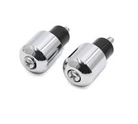 sourcingmap 2pcs Universal Silver Tone Motorcycle Handlebar Grips Bar End Caps