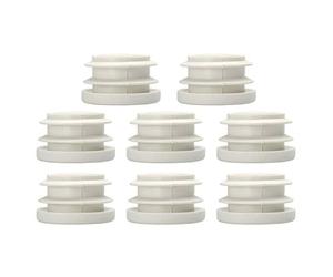 Sourcingmap 3/4" 19mm OD Plastic Round Ribbed Tube Insert Pipe Tubing End Covers Caps White 8pcs, 0.71" Inner Dia Furniture Glide Chair Feet Floor Protector