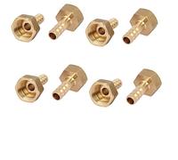 sourcingmap 3/8BSP Female Thread 8mm Hose Barb Brass Tubing Coupler Connector Fitting 8pcs