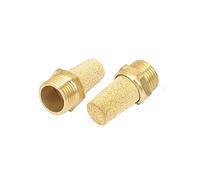 sourcingmap 3/8BSP Thread Brass Pneumatic Air Exhaust Muffler Filter 2pcs