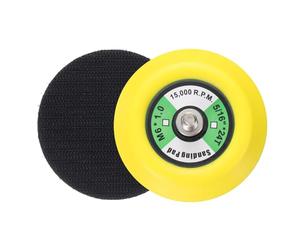 Sourcingmap 3 Inch Hook and Loop Backing Sanding Pads with 5/16"-24 Thread for Diamond Sanding Finishing Polishing Buffing Pads, Yellow + Black 2pcs