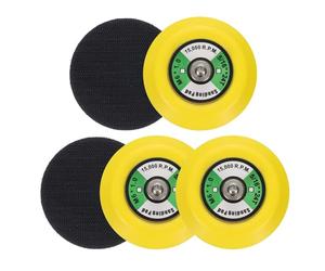 Sourcingmap 3 Inch Hook and Loop Backing Sanding Pads with M6*1mm Thread for Diamond Sanding Finishing Polishing Buffing Pads, Yellow + Black 5pcs