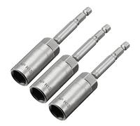 Sourcingmap 3 Pcs 1/4" Quick-Change Hex Shank 13mm Nut Setter Driver Drill Bit, 100mm Length, Metric No-Magnetic