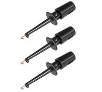 Sourcingmap 3 Pcs 42mm Length Test Hook Clip Solderable for Multimeters PCB Tester Grabber Black