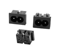 Sourcingmap 3 Pcs AC 250V 2.5A 2 Poles IEC320 C8 Power Inlet Socket Connector Solder