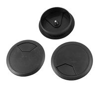 Sourcingmap 3 Pcs Black Plastic Desktop Computer 80mm Grommet Cable Hole Cover