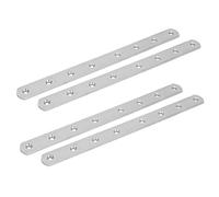Sourcingmap 300mm x 25mm Stainless Steel Corner Brace Flat Mending Repair Plates 4PCS