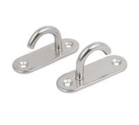 Sourcingmap 304 Stainless Steel 6mm Thick Open Ring Hook Oblong Sail Shade Pad Eye Plate 2pcs