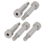 Sourcingmap 304 Stainless Steel Hex Socket Shoulder Bolt 8mm Shoulder Dia 25mm Shoulder Length M6 Thread 5pcs
