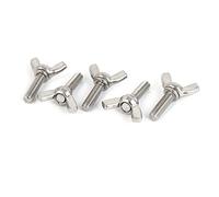 sourcingmap 304 Stainless Steel Wing Bolt Butterfly Screw Fastener Metric M6 x 20mm 5pcs