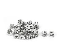 Sourcingmap 30Pcs Furniture Connecter Cam Lock Fittings 15mm x 12mm for Cabinet Drawer Dresser and Wardrobe Furniture Panel Connecting