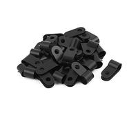 sourcingmap 30Pcs Nylon R Type 1/4" 6.4mm Cable Cord Wire Clamp Clip Fastener Black