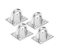 Sourcingmap 316 Stainless Steel 10mm Thick Ring Square Sail Shade Pad Eye Plate Boat Rigging 4pcs