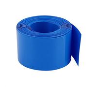 sourcingmap 35mm Flat Width 5.5M Length PVC Heat Shrink Tube Blue for 18650 Batteries