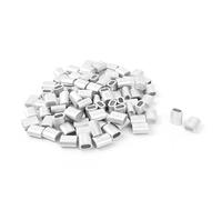 Sourcingmap 3mm Diameter Steel Wire Rope Aluminum Ferrules Sleeves Clip Fittings Cable Crimps 100pcs