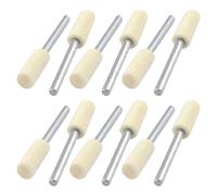 Sourcingmap 3mm Shank 6mm Diameter Cylinder Polishing Buffing Mounted Felt Bobs 12 Pcs
