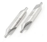 Sourcingmap 3mm x 8mm x 50mm Double Ended HSS A Type Center Drill Bits Gray 2 Pcs