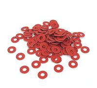 sourcingmap 3mmx7mmx0.5mm Fiber Insulating Pad Fastening Washers Red 100pcs