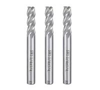 sourcingmap 3Pcs 1/4" Cutting HSS-AL Spiral Drill Bit Straight End Mill Cutter 4 Flute with 1/4" Shank