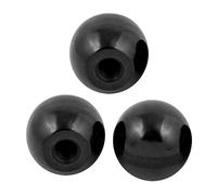 Sourcingmap 3Pcs Black Plastic Round Handle Ball Knob M12 Threaded 40mm Dia Machine Tools