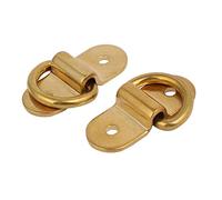 Sourcingmap 4/5" D Ring Brass Surface-Mounted Tie Down Lashing Ring w Screws 2pcs