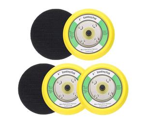 Sourcingmap 4 Inch Hook and Loop Backing Sanding Pads with 5/16"-24 Thread for Diamond Sanding Finishing Polishing Buffing Pads, Yellow + Black 5pcs