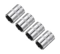 Sourcingmap 4 Pcs 1/4-Inch Drive 13mm 6-Point Shallow Socket, Metric, Steel with Chrome Plated