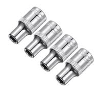 Sourcingmap 4 Pcs 1/4-Inch Drive 5mm 6-Point Shallow Socket, Metric, Steel with Chrome Plated