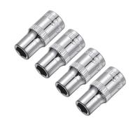 Sourcingmap 4 Pcs 1/4-Inch Drive 6mm 6-Point Shallow Socket, Metric, Steel with Chrome Plated