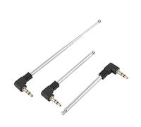 sourcingmap 4 Sections AV Telescopic Antenna, Stainless Steel 3.5mm Connector Universal Aerial Telescoping Audio Antenna Replacement for FM Radio TV Antenna, 10 Inch Long 3 Pcs