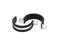 Sourcingmap 40mm Dia EPDM Rubber Lined U Shaped Pipe Tube Wire Clamps Clips 2pcs