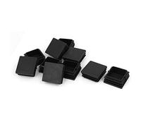sourcingmap 40mmx40mm Plastic Blanking End Cap Square Ribbed Tube Insert Black 10pcs
