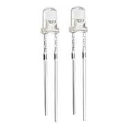 Sourcingmap 40pcs 3mm White LED Diode Lights Clear Round Transparent 3-3.4V 20mA Super Bright Lighting Bulb Lamps Electronics Components Light Emitting Diodes