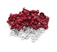 sourcingmap 40pcs M6X1.0 Red Hex Socket Head Motorcycle Bolts Bumper Screws Nut