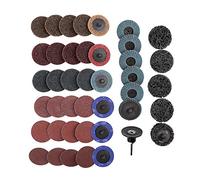 sourcingmap 42 Pcs Sanding Discs Nylon Roll Lock Surface Coarse Medium Fine Grit