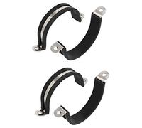 Sourcingmap 45mm Dia Rubber Lined U Shaped 304 Stainless Steel Pipe Clip Hose Clamp 4pcs