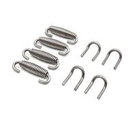 sourcingmap 4pcs 61mm Silver Tone Motorcycle Exhaust Pipe Springs Swivel Hooks