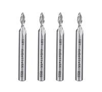 sourcingmap 4pcs 6mm Shank 4mm x 11mm Straight Flat Nose End Mill Cutter CNC Router Bits 2 Flute