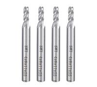 sourcingmap 4PCS 6mm Shank 4mm x 11mm Straight Flat Nose End Mill Cutter CNC Router Bits 4 Flute