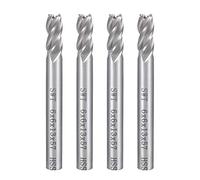sourcingmap 4PCS 6mm Shank 6mm x 13mm Straight Flat Nose End Mill Cutter CNC Router Bits 4 Flute