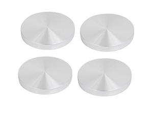 Sourcingmap 4pcs 75mm Dia 10mm Thickness M8 Thread Hollow Aluminum Disc Polished Finish
