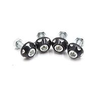 sourcingmap 4Pcs Car Motorcycle Black Aluminum Alloy Decor License Plate Bolt