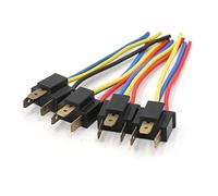 sourcingmap 4Pcs H4 Headlight Bulb Socket Male Wiring Harness Cable Plugs 3 Pins