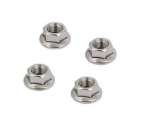 Sourcingmap 4pcs M10 x 1.25mm Pitch Metric Fine Thread 304 Stainless Steel Hex Flange Nut