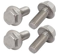 Sourcingmap 4Pcs M10 x 25mm Thread 304 Stainless Steel Hex Serrated Head Flange Screw Bolt