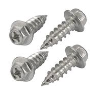 Sourcingmap 4Pcs M8x25mm Zinc Plated Phillips Drive Flange Hex Head Self-Tapping Screw