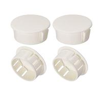 Sourcingmap 4pcs Mounting 22mm X 11mm White Nylon Round Snap Panel Locking Hole Plugs Cover