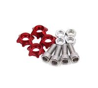 sourcingmap 4Pcs Red 6mm Thread Motorcycle Hexagon License Plate Bolts Screws